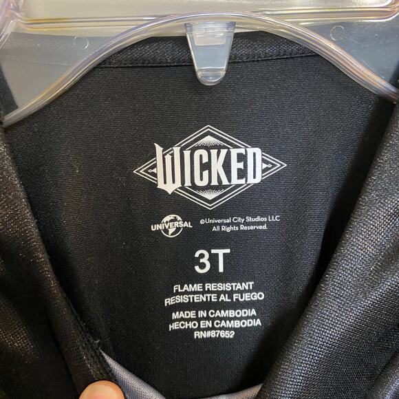 Wicked's Elphaba Toddler Girls 3T Black Green Tulle Fantasy Night Gown - Picture 4 of 10